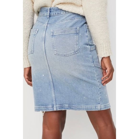 Anthropologie Pilcro & The Letterpress Light Blue Denim Midi Skirt Size 4 - Picture 3 of 6